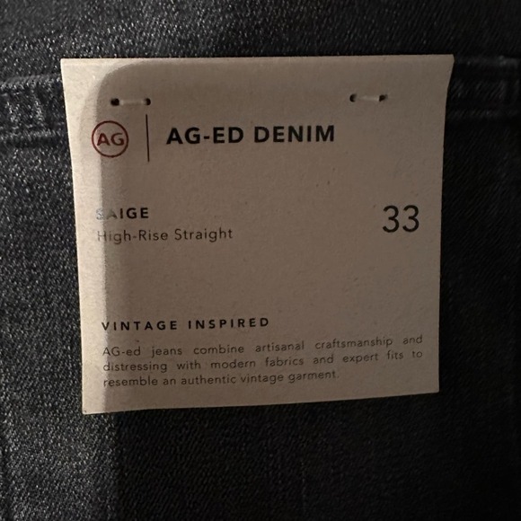 AG Adriano Goldschmied Saige High Rise Straight Jeans 10 Years Boundary - Picture 12 of 15